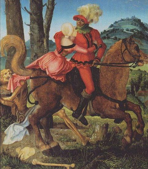 Hans Baldung Grien Knight, Death and girl France oil painting art